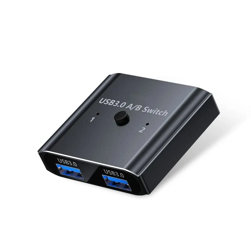 USB 3.0 Switch, 2-in-1 Out, Bi-Directional USB KVM Switcher, Share Printer/Scanner, 5Gbps High-Speed, Supports Win/Mac/Linux