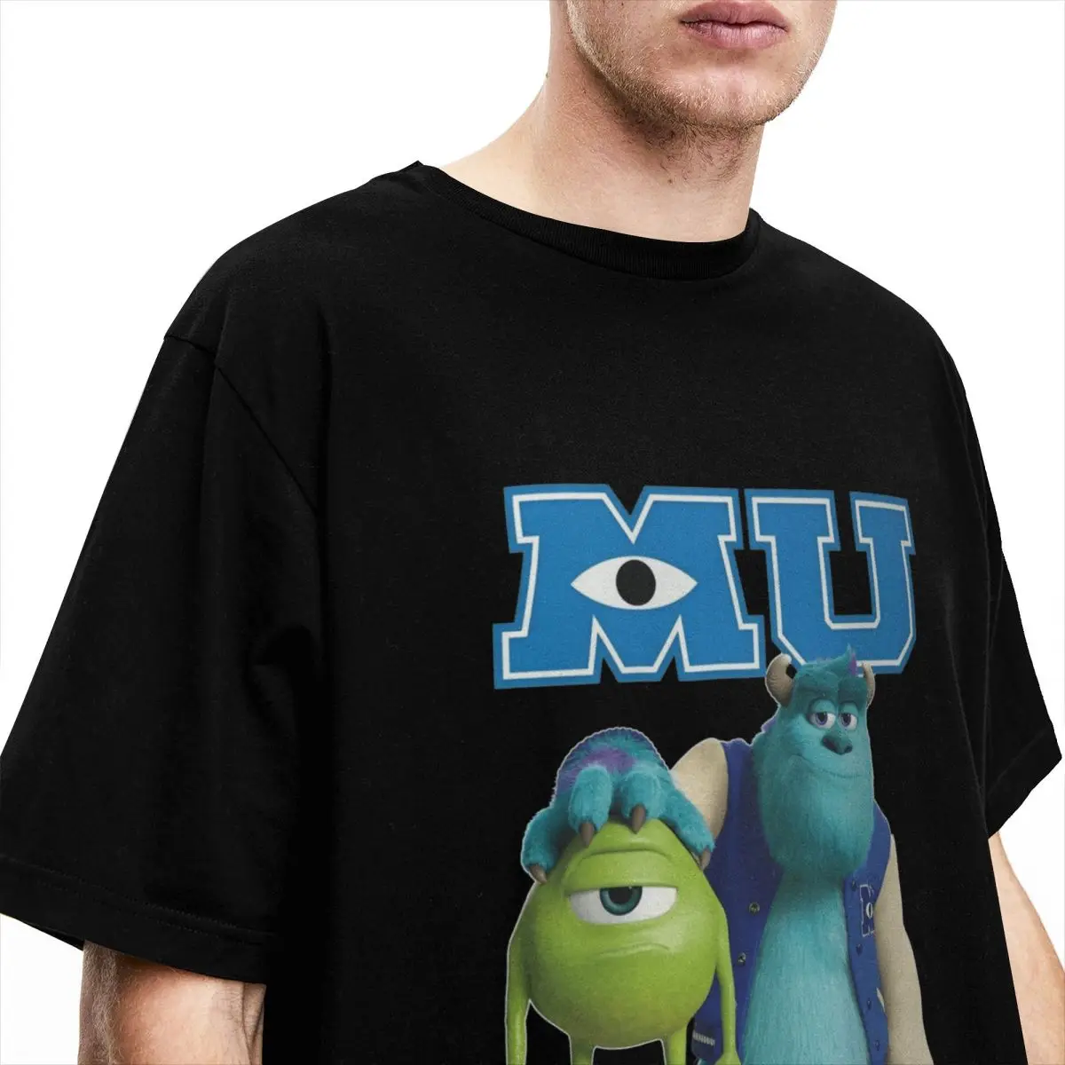 Men Monsters Inc. Mike And Sully 90's Style T Shirts Cotton Top Tees Summer Short Sleeve T Shirt O Neck Tee Shirt Large Size