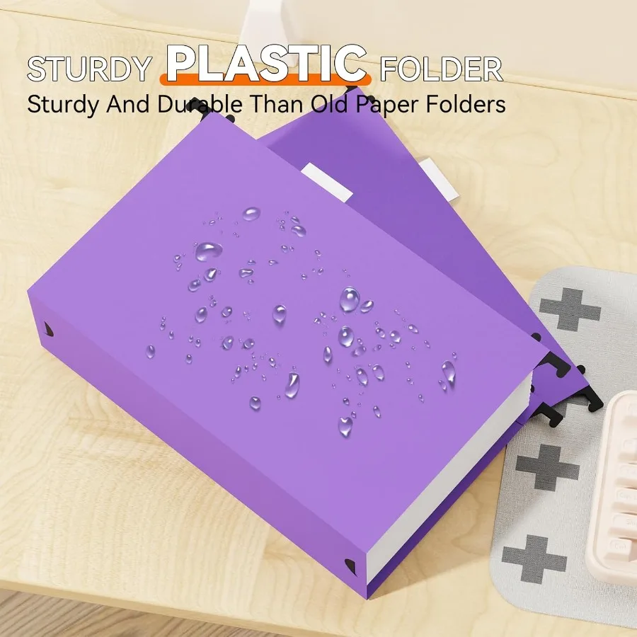 مجلدات ملفات معلقة بحجم قانوني من البلاستيك، 3 مجلدات تعليق معززة شديدة التحمل مع علامات تبويب قابلة للتعديل لـ