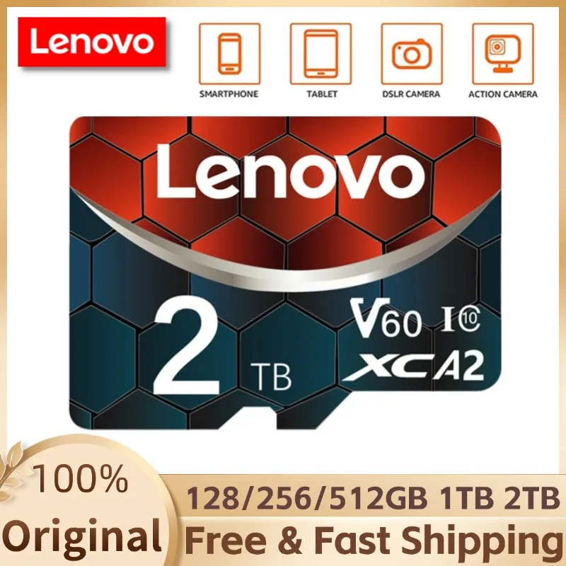 Lenovo 2TB Memory Card 128GB Class 10 512GB High Speed Micro TF SD Card 256GB 1TB Mini SD Card V60 TF Card For Nintendo Switch