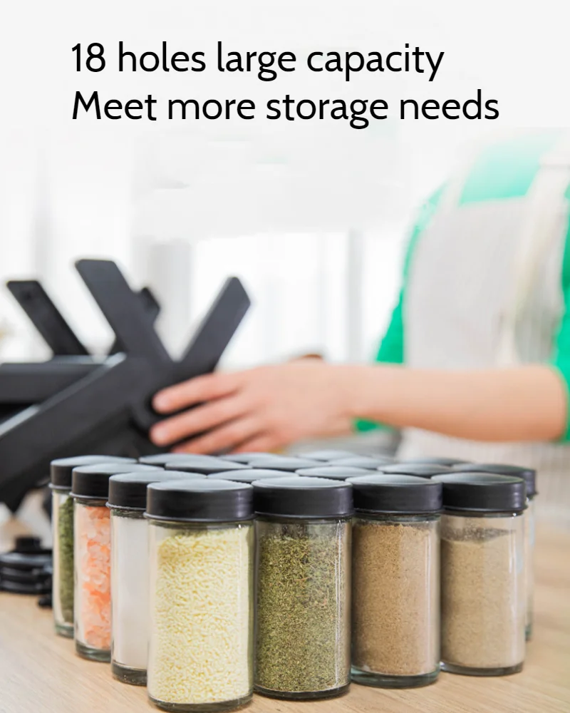2023 Newest Creativity Rotating Ferris Wheel Glass Seasoning Rack Set Seasoning Bottle Seasoning Jar Spice Jar Shelving