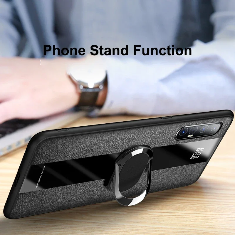 Luxury Ring Leather Phone Case For OPPO Reno 2 Z 2Z 2F 10X Zoom K1 K3 K5 K9 Pro Silicone Cover Case For Realme X XT X2 2 Pro