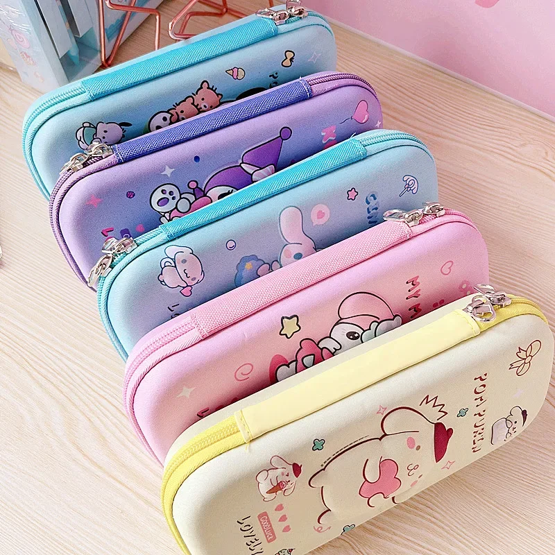 Sanrio Series Student Pencil Box Large Capacity Creative Cartoon Colored 3d Pencil Case Storage Stationery Student Supplies Gift image 6