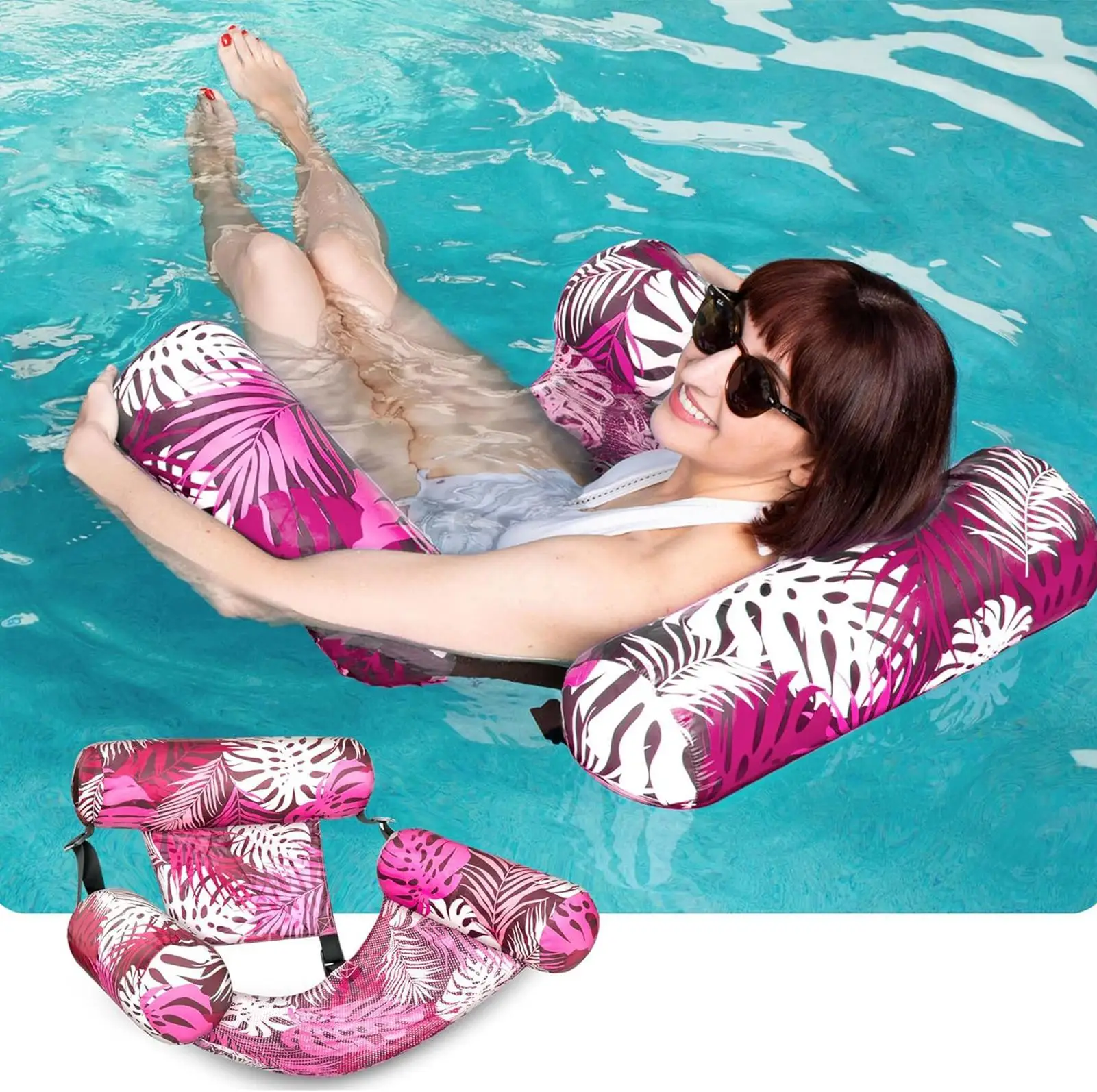 Pool Chair Float Inflatable Pool Floats Water Floating Chair for Women Women Men Summer Vacation Travel Hotel Resort Beach Lake