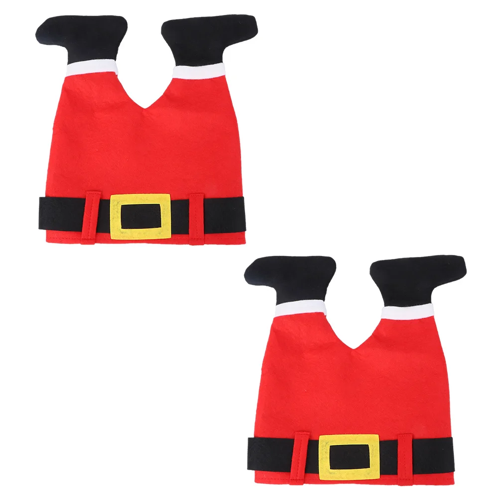 

2 Pcs Adult Hats Adults Santa Unique Cosplay Decorative Christmas Pants Shape Festival Decors Cloth Funny Design