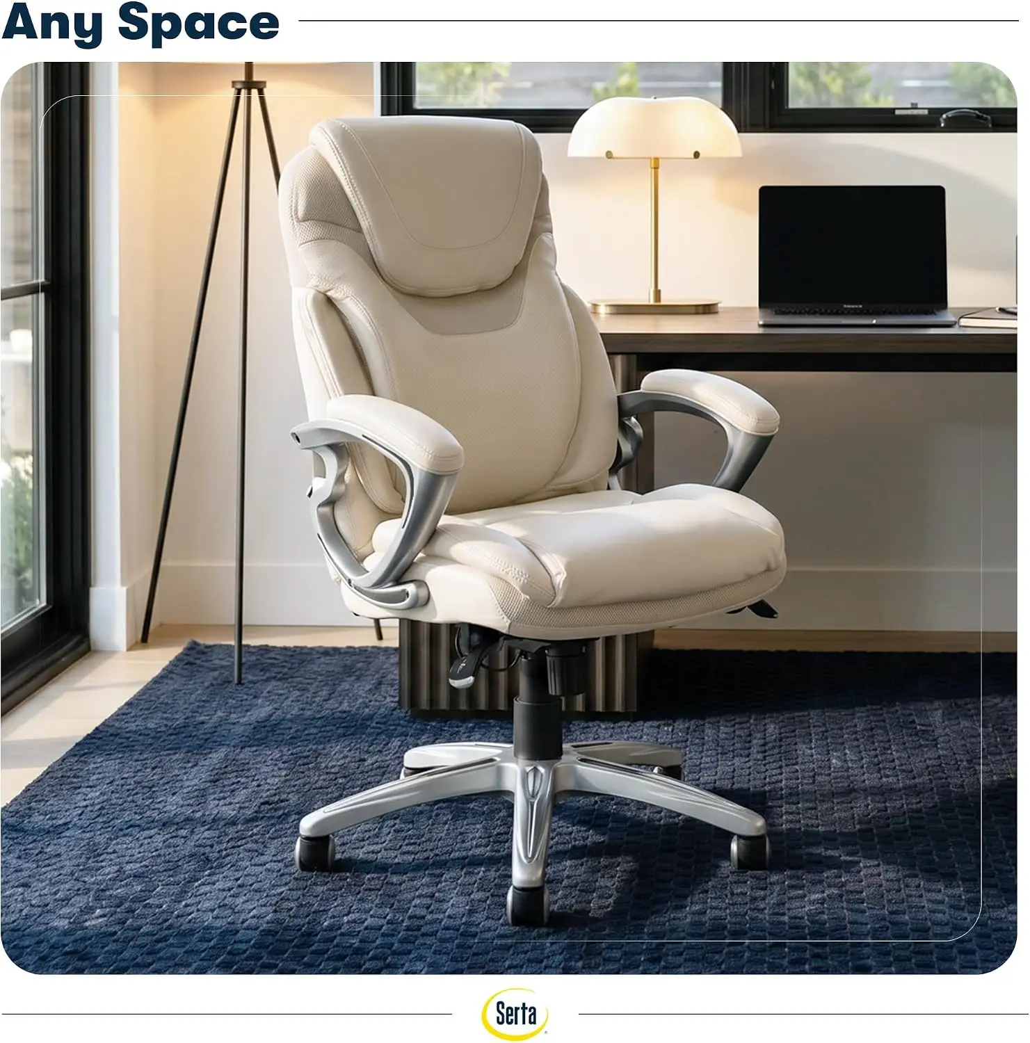 Bryce Executive Office Chair - Ergonomic Computer DeskChair with Lumbar Technology - Adjustable Height - Memory Foam Body Pillow