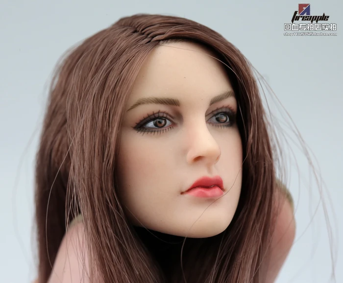 KIMI TOYS KT005 1/6 Brown Hair Head Sculpt European and American Female Head Carving Fit 12