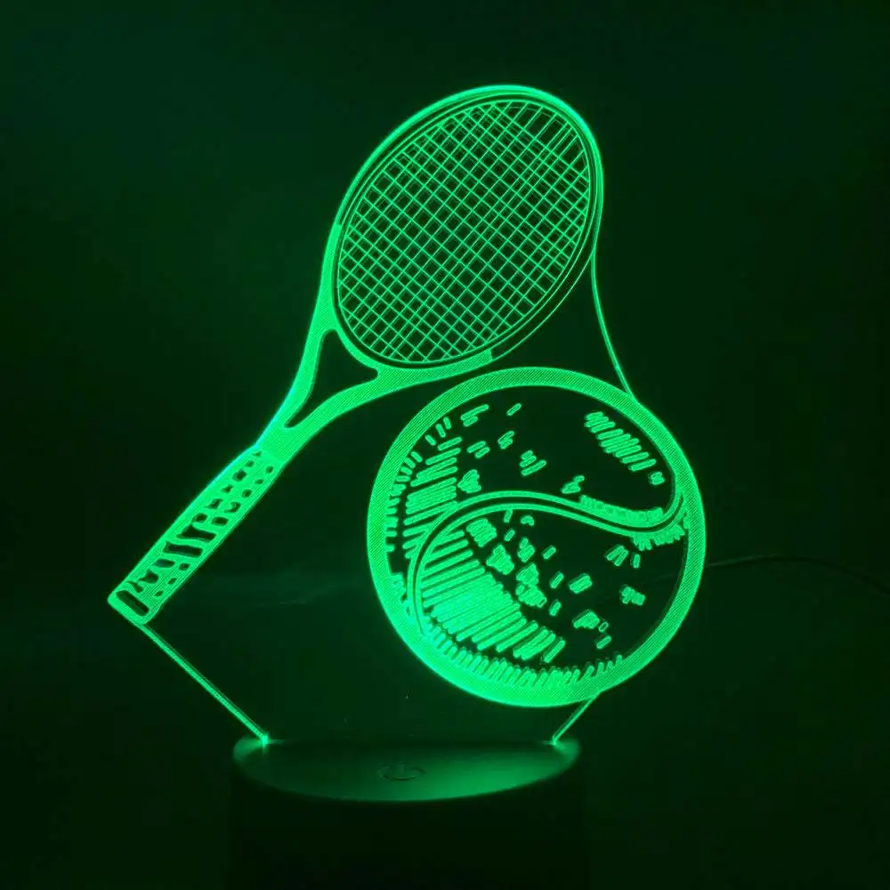 3D lampa Squash sportowy Model LED nocna oświetlenie biurka lampka nocna dekoracja sypialni 7/16 kolorów ideary na urodziny festiwal Xmas