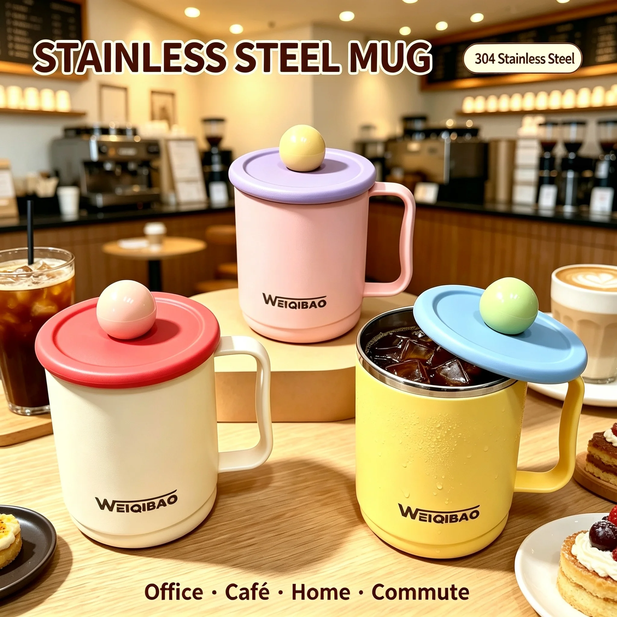 Coffee Tea Uses - Kubek ze stali nierdzewnej 304 z