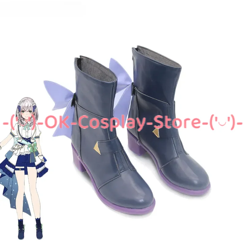 Shirogane Noel Cosplay Shoes PU Leather Shoes Halloween Carnival Boots Vtuber Cosplay Prop Custom Made