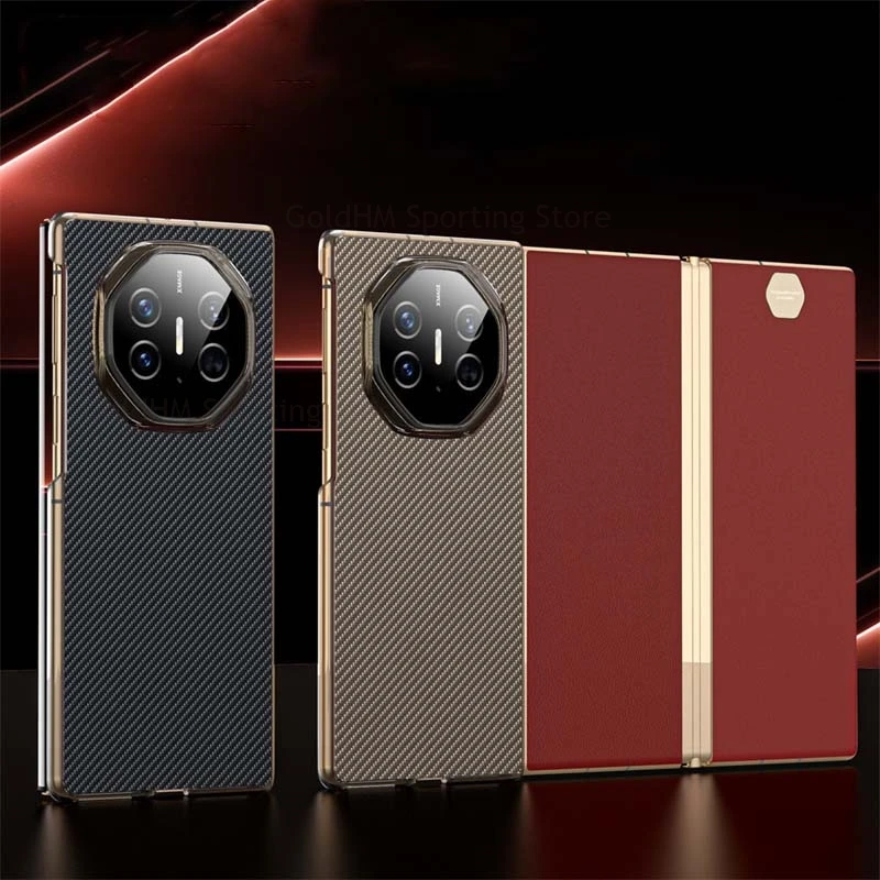 

Capa For Huawei Mate XT Ultimate 5G Leather Shockproof Phone Flip Case For HUAWEI GRL-AL10 Carbon Fiber Hard PC Protective Cover