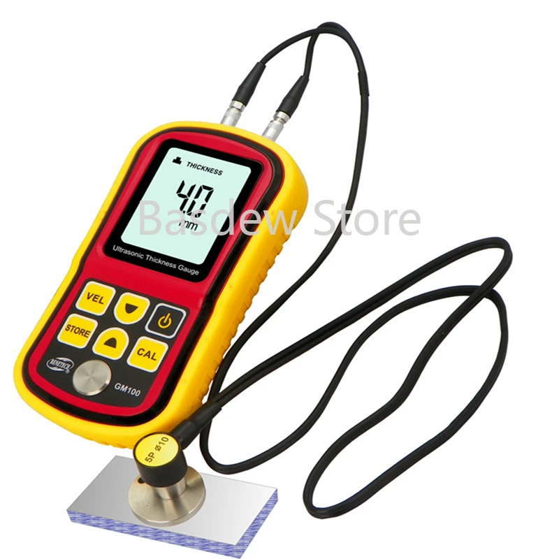 Digital LCD Ultrasonic Thickness Gauge Meter Metal Width Measuring Instrument 1.2~220mm (Steel) Sound Velocity Measurement