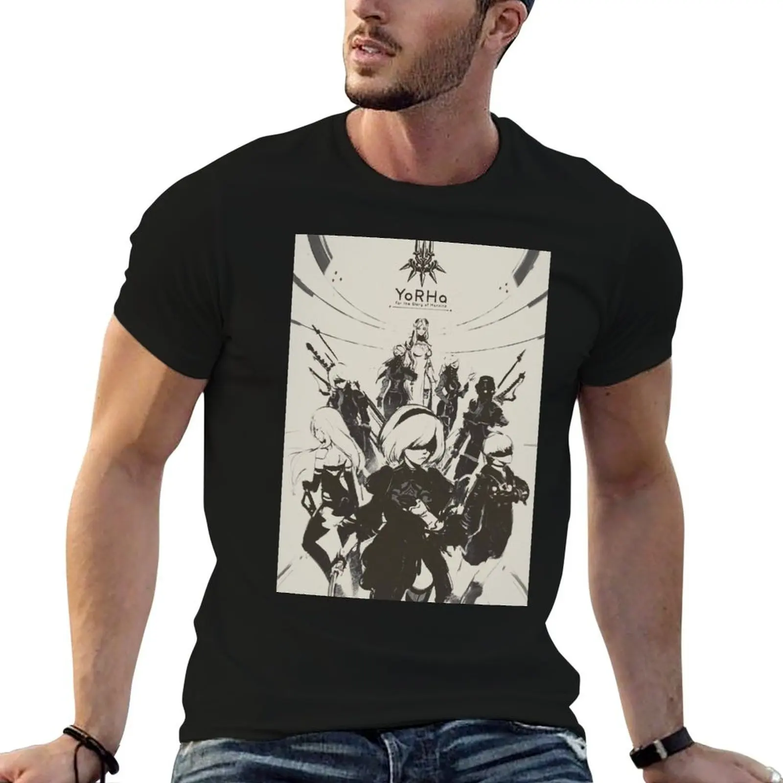 Nier Automata Collage Yorha T-Shirt boys whites summer shirt shirts graphic tee men