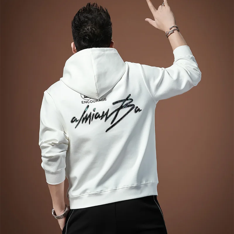 

Мужская толстовка-худи на весну-осень, повседневная, свободного кроя, модная, удобная, дышащая, антибактериальная, из хлопка и полиэстера