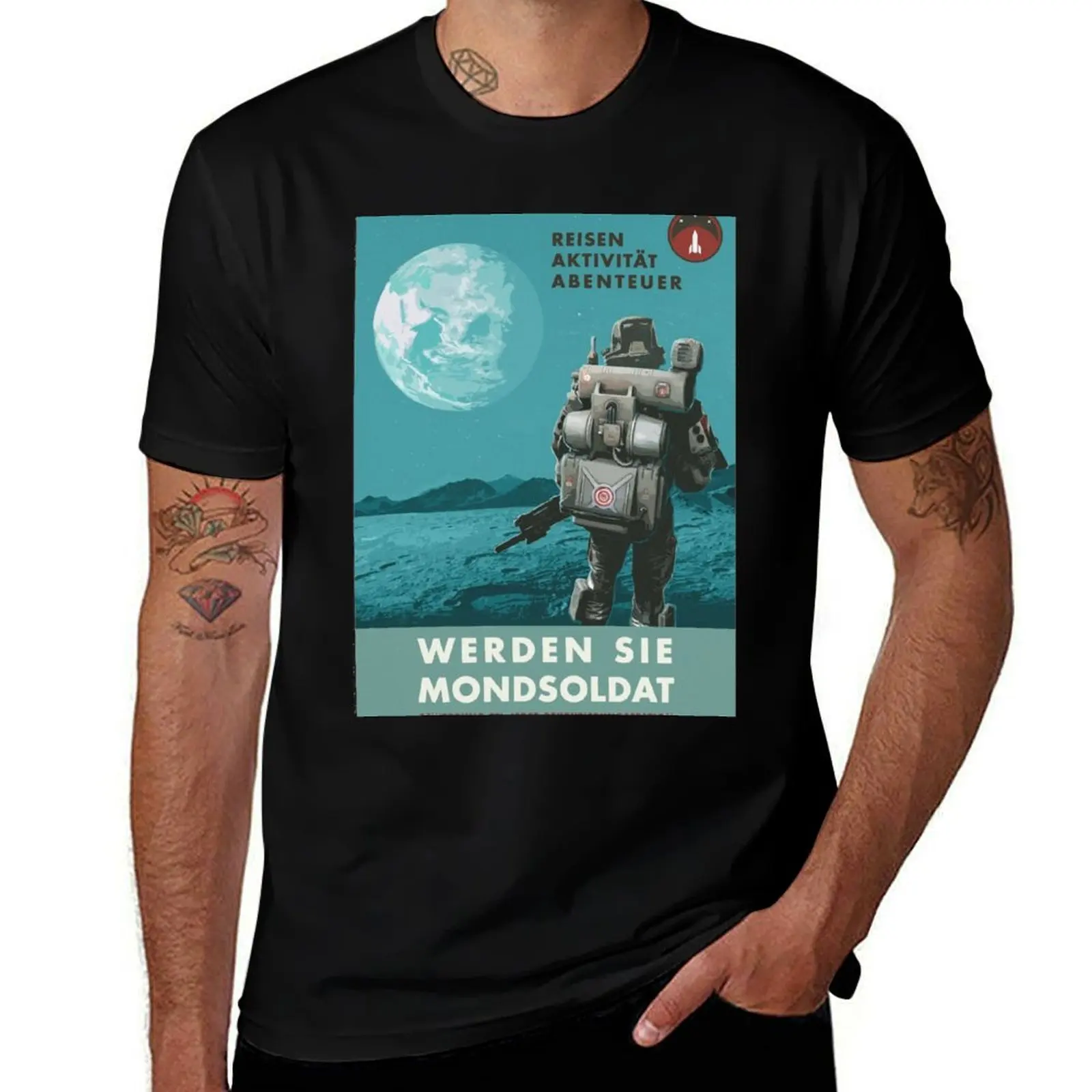 Футболка Werden Sie Mondsoldat Basic Plain Tee для весны и лета
