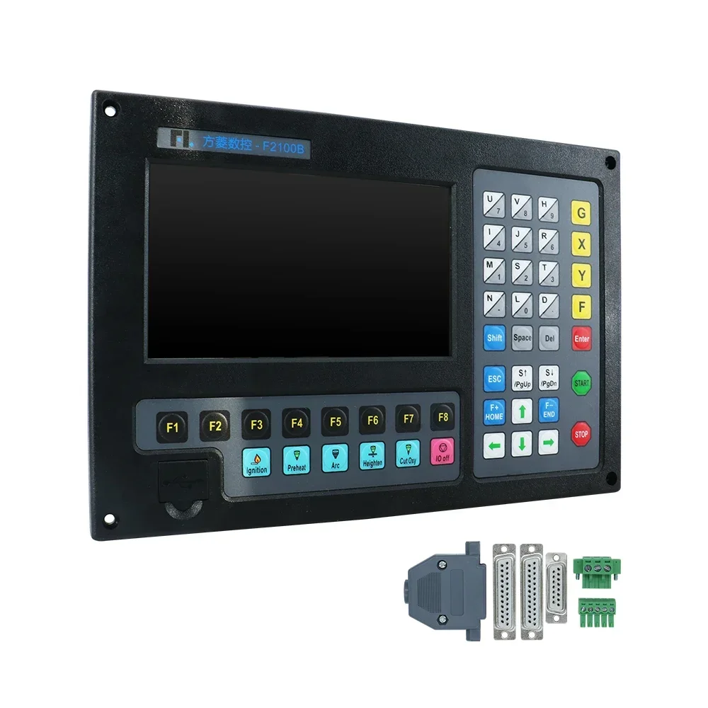 HLTNC F2100B CNC Kit 2 Axis 7 Inch Monitor 800x480 CNC Controller for Plasma Cutting Machine Laser Flame Cutter