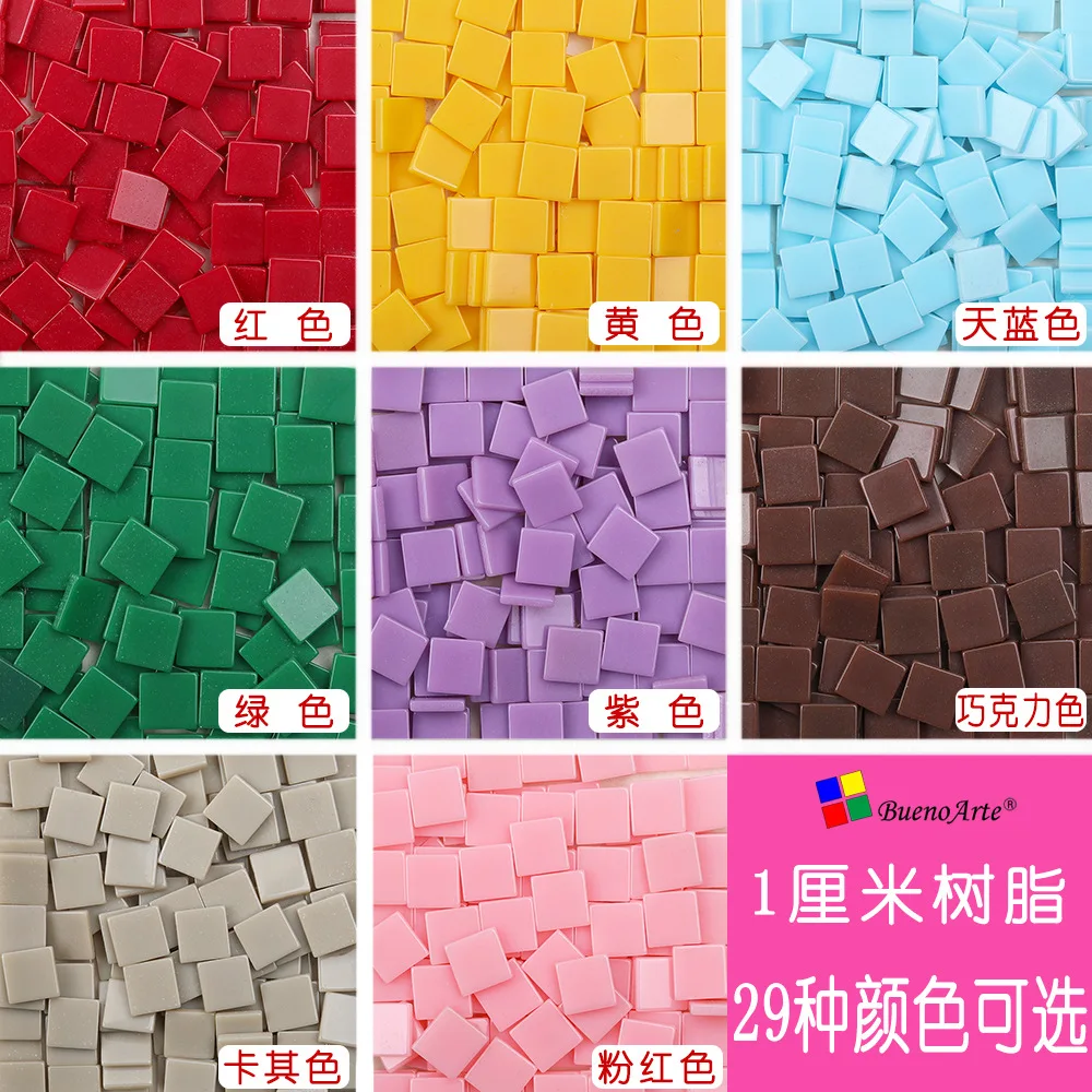 1cm Creative Color Resin Mosaic 100 DIY Children\'s Handmade Acrylic Tiles  Bulk Wholesale  Hobbies and Crafts Materials