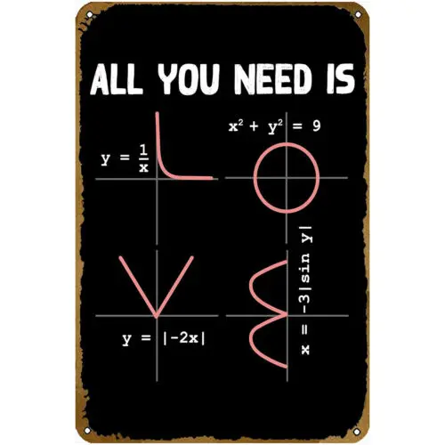 Maths Engineer Physics Plaque Poster Metal Tin Sign  Vintage Retro Wall-Aluminum-tin sign