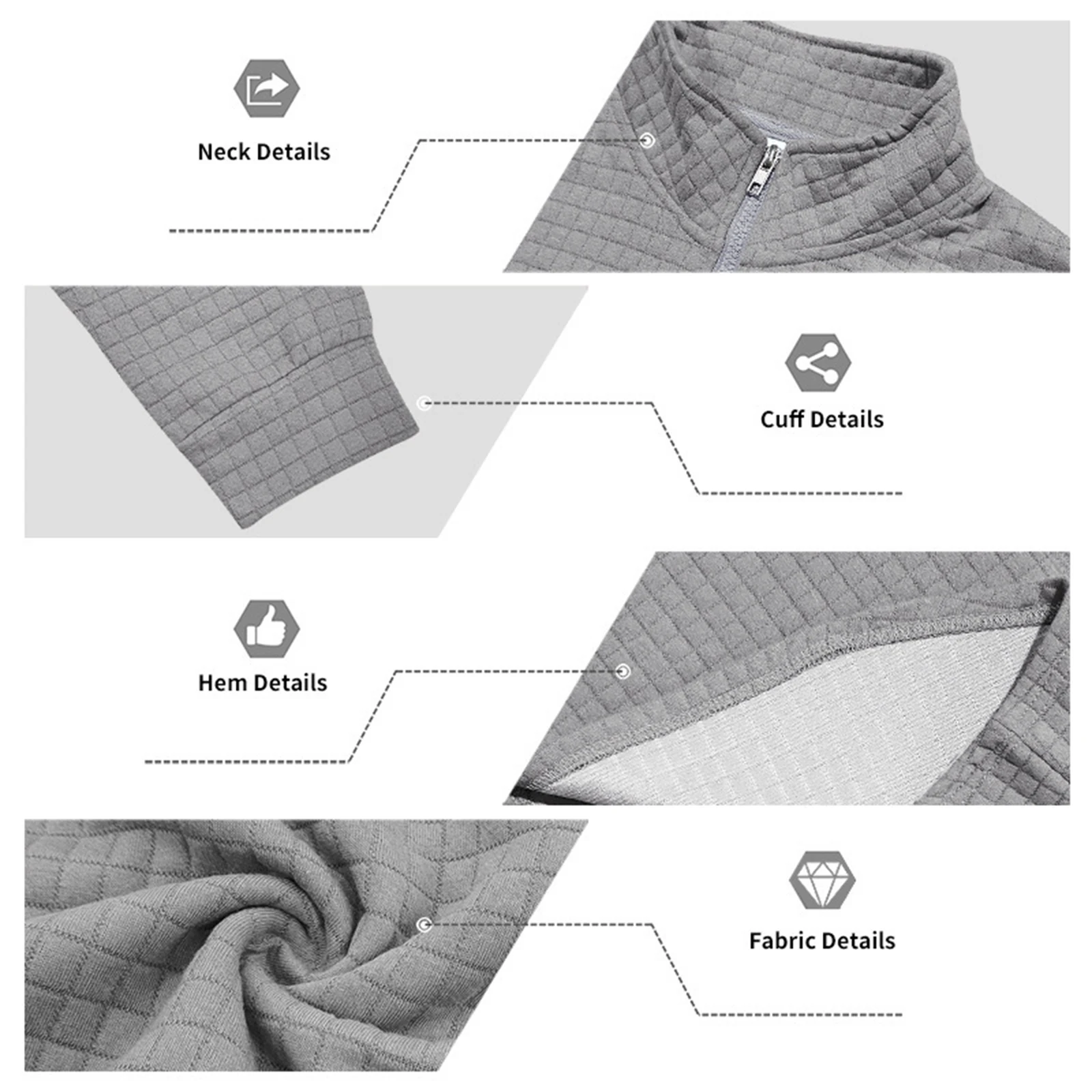 

Мужская однотонная осенняя толстовка премиум-класса в клетку с жаккардовым принтом и длинным рукавом на молнии, повседневный свободный пуловер, уличная одежда