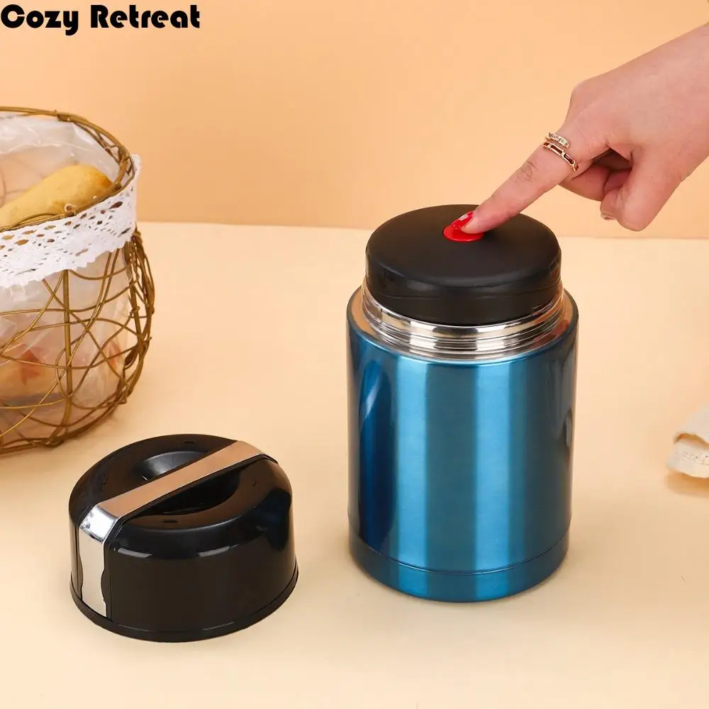 

Изолированная банка для супа на 800 мл, термочашка из нержавеющей стали со складной ручкой, двухслойный термос большой емкости, контейнер для еды