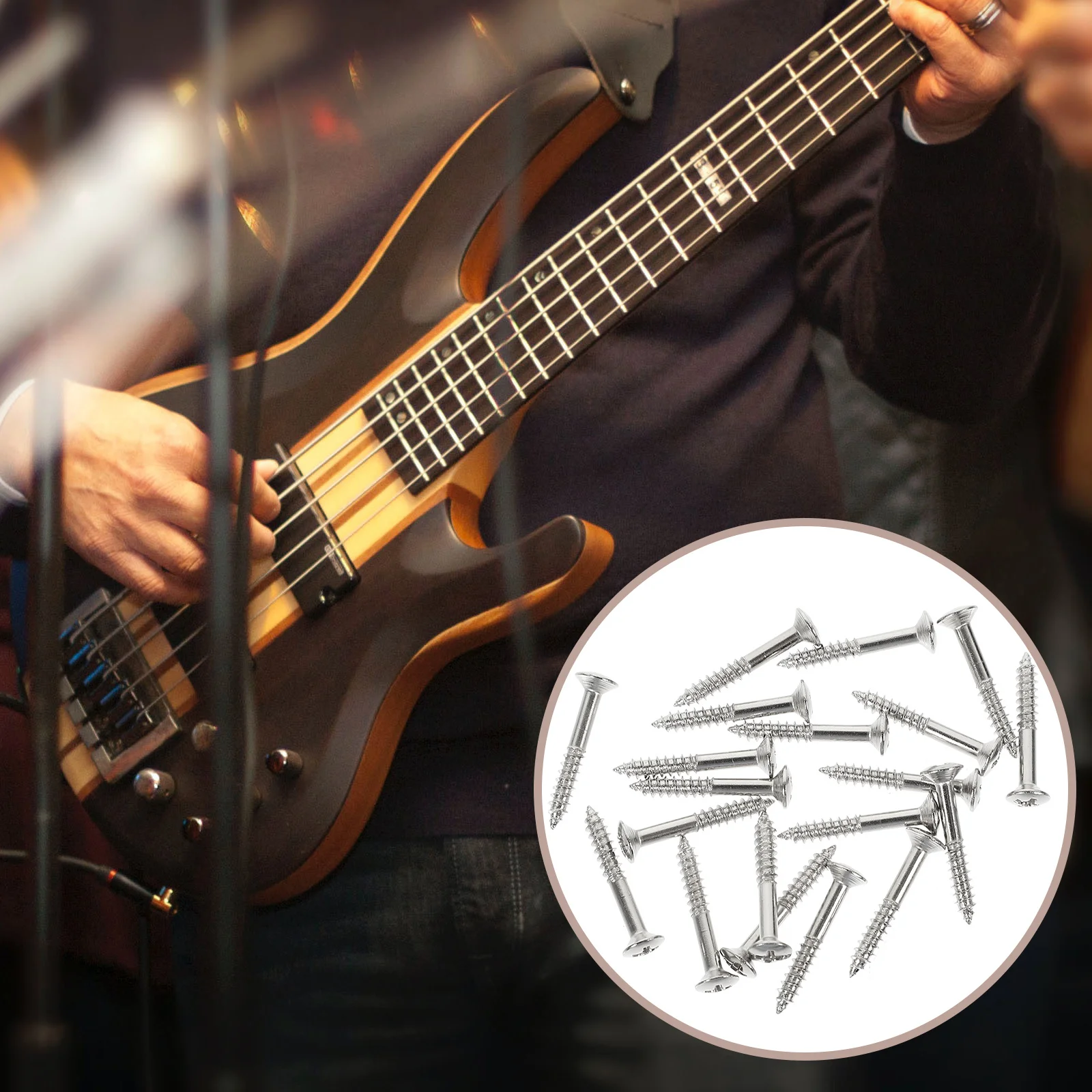 

40pcs Guitar Pickup Screws Electric Guitar Replacement Parts Metal Screws For Pickup Frame Fixing Repair Installation Mounting