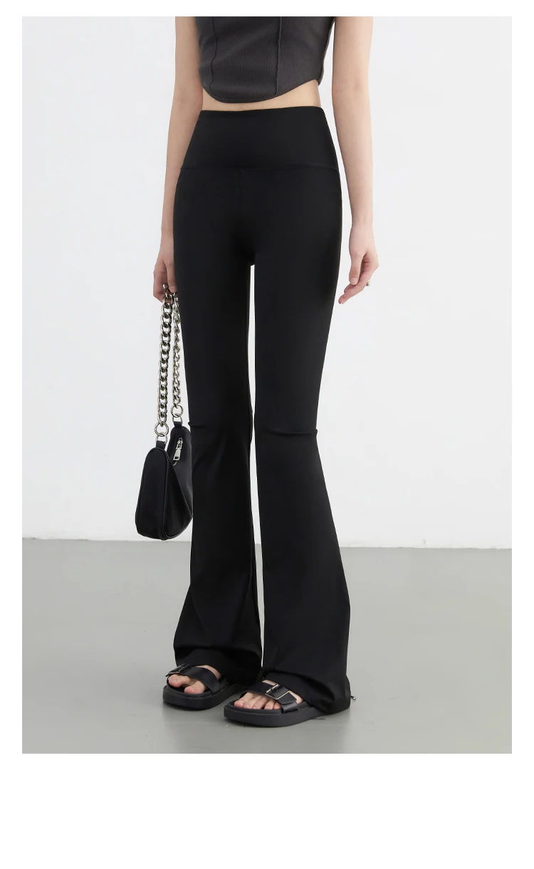CHIC VEN Women Long Pants Slim New High Waisted Elastic Casual Pant Female Black Flared Trousers Yoga Clothing Autumn 2026