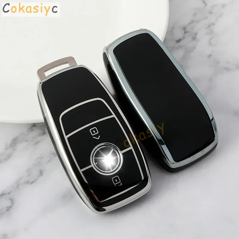 2/3/4 Bottons Silver Tpu Car Key Case Cover for Mercedes Benz A C E S G Class GLC CLE CLA GLB GLS W177 W205 W213 W222 X167 AMG