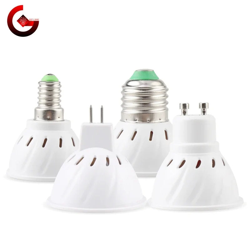 MR16 GU10 E27 E14 LED Spotlight Bulb 220V Bombillas LED Lamp 48 60 80 LED 2835 SMD Lampara Spot Light Cold/Warm white