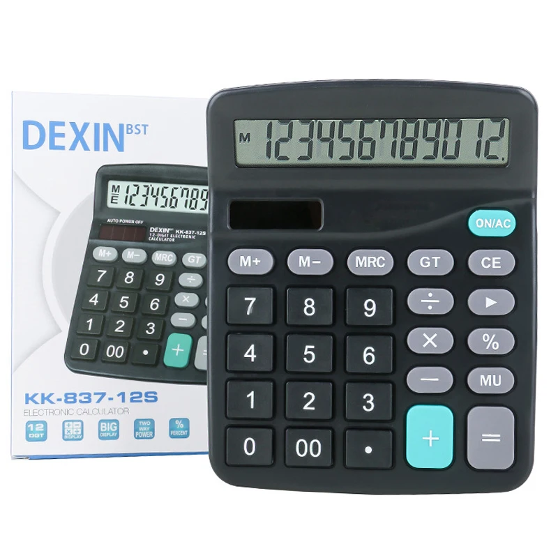 12 Digits Electronic Calculator Solar Calculator Dual Power Large Screen Electronic Calculator Desktop Calculators Home Office S