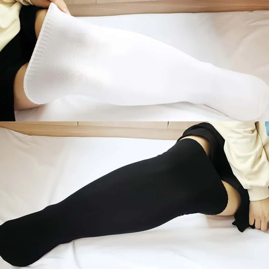 

Oversized Ladies Stocking Over Knee Socks White Black Striped Thigh High Stockings for Women Large Plus Size Long Sock 5XXXXXL