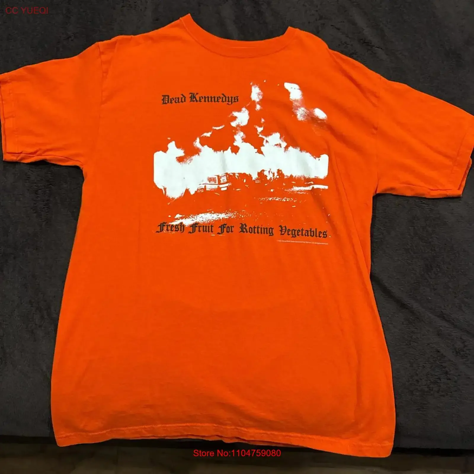 Dead Kennedys band Retro style Orange short sleeve T shirt vtg NH17926 vintage Washed streetwear Breathable Stretched Casual