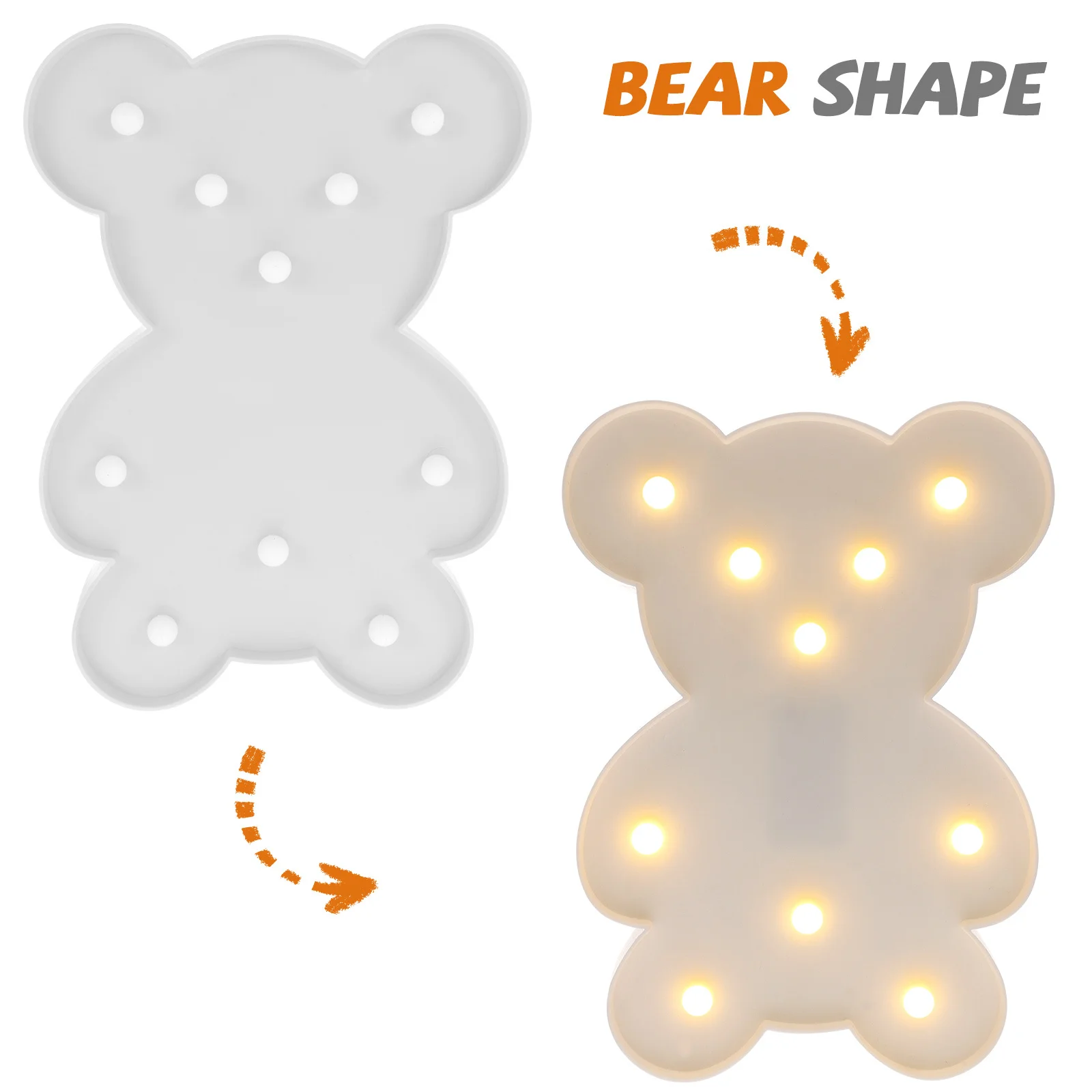 

Bear Shaped Led Night Light For Bedroom Decorative Lamp Kids Room Night Lamp Creative Animal Glow Warm White Illumination