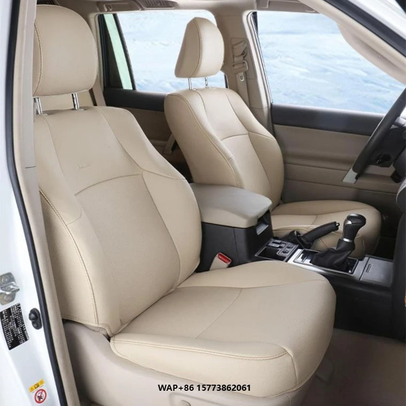 غطاء مقعد السيارة حماية ترقية لتويوتا لاند كروزر برادو J150 2018 2019 2020 2021 جلد قابل للتنفس 7 مقاعد حشوة وسادة #1