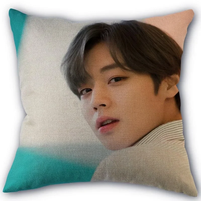 Custom PARK JIHOON Kpop Pillowcase High Quality Home Textile Cotton Linen Fabric 45x45cm One Side Decoration Pillow Cover 11-17