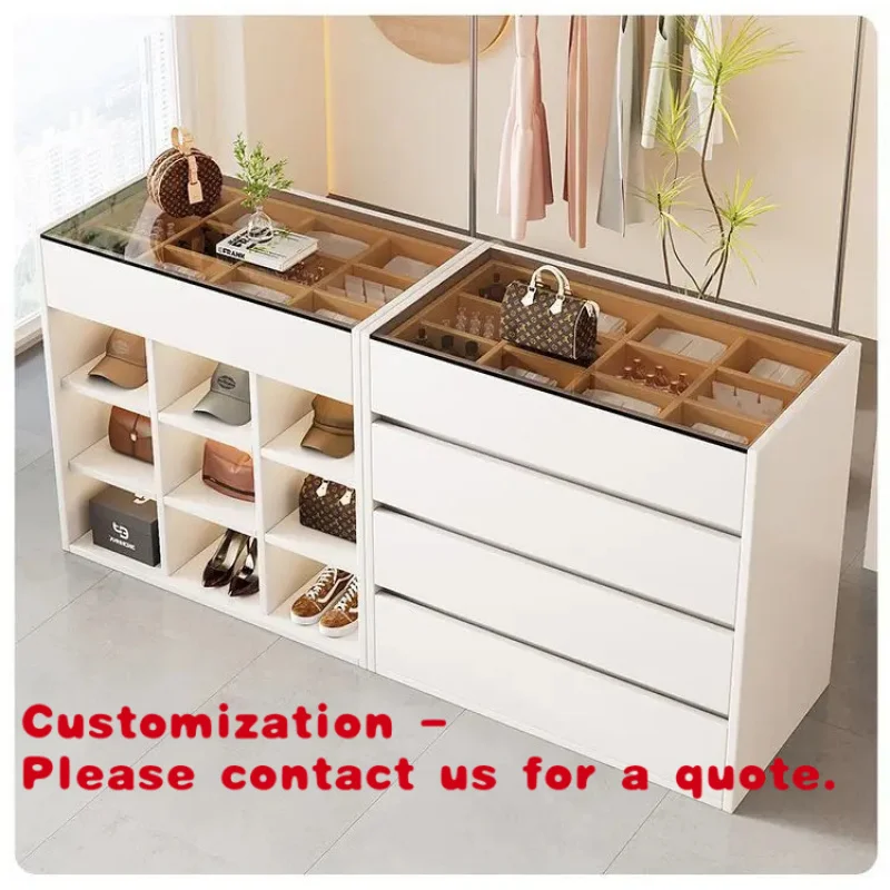 custom.Modern Hotel Jewelry & Clothing Store Display Stand Solid Back Rectangular Aluminum Multi-Layer Cabinet Small Shop Showca