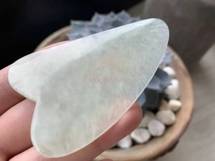 Ultra-thin jade plate scraping beauty facial hair follicle cleaning blackhead face meridian jade plate scraping sand plate pull