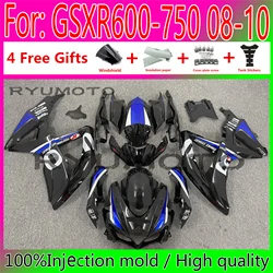 Motorcycle Injection Mold Fairings For Suzuki GSXR600 GSXR750 2008 2009 2010 K8 K9 GSXR 600 750 08 09 10 Fairing black blue