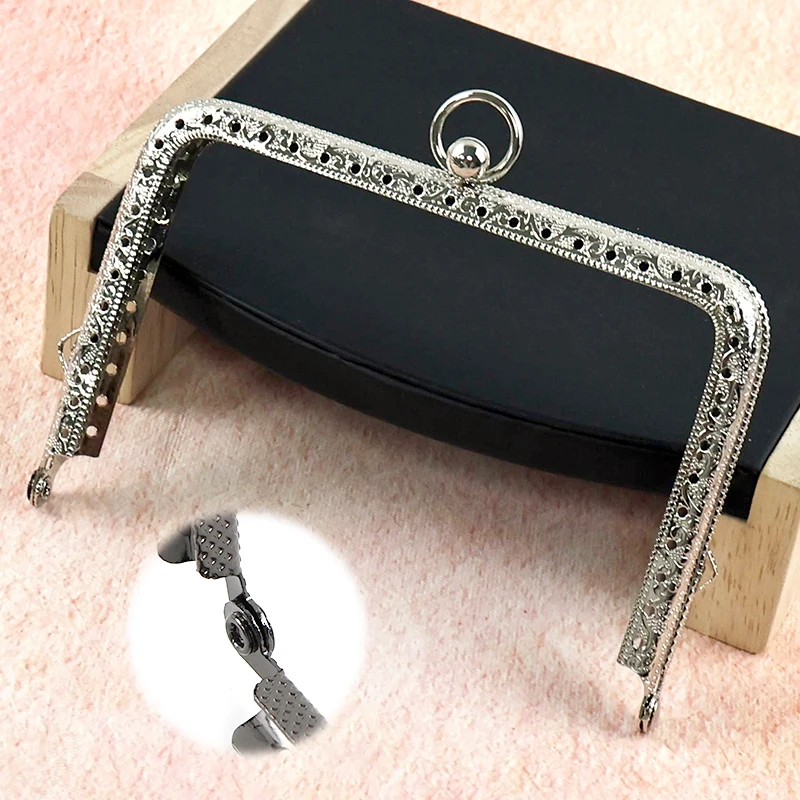 10Pcs Deepeel Metal Bag Handles 11/12/13cm Embossed Purse Frame Clourse Kiss Clasp Sewing Brackets DIY Wallet Bags Accessory