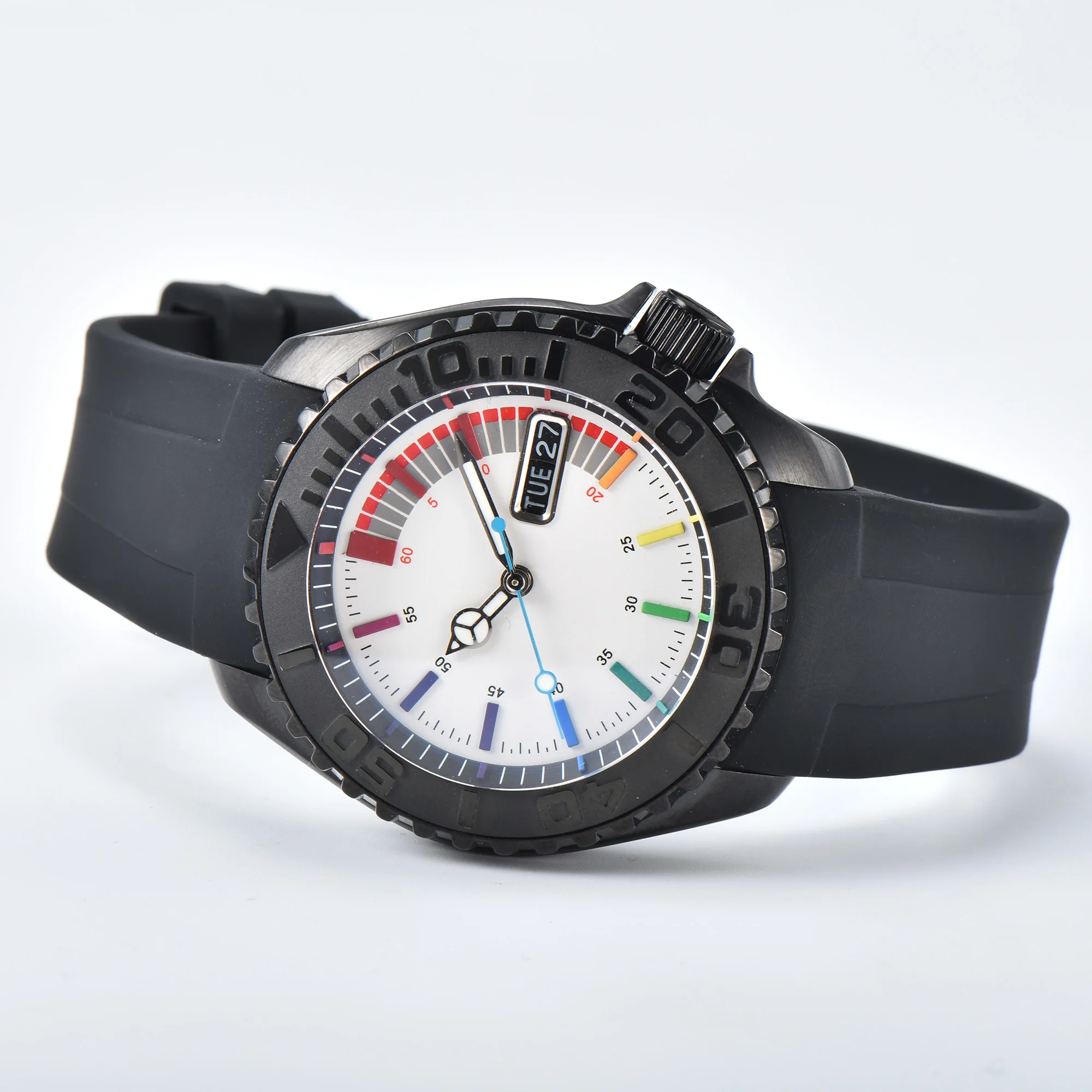 42mm SKX007 Diving watch Luxury Men's automatic watch Japan NH36A black sport aseptic dial sapphire glass rainbow colors