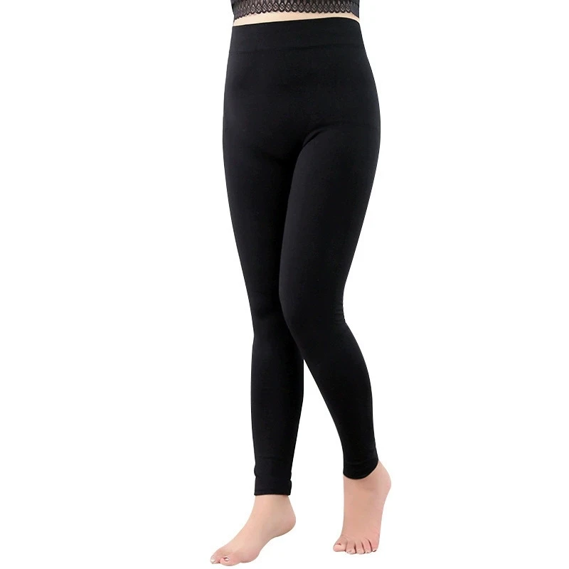 Plus Size 4XL 130kg Women High Elastic Leggings Black Color Ladies Sports Leggings Warm Thick Female High Elasticity Leggins image 4