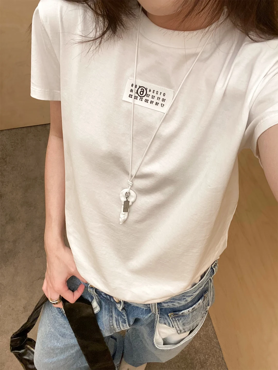 Tica Toca Camiseta de algodón de manga corta con cuello redondo y letras para mujer, camiseta básica versátil de verano, esti...