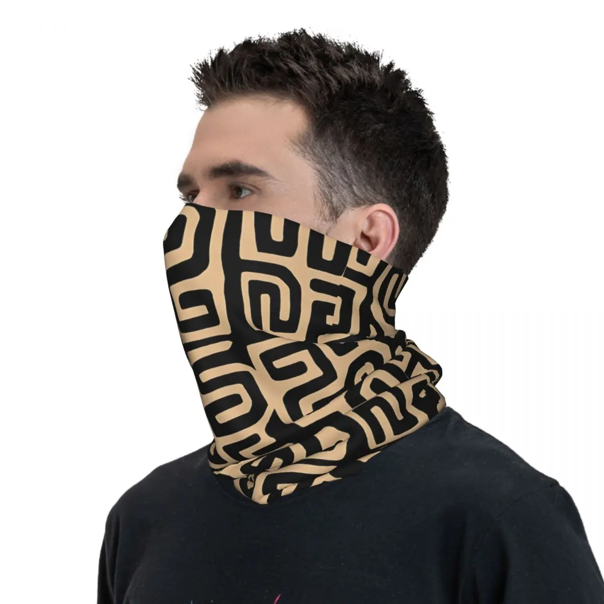 Etnische Stijl Bandana Nek Cover Bedrukte Wrap Sjaal Multi-Use Fietsen Rijden Voor Mannen Unisex Dun