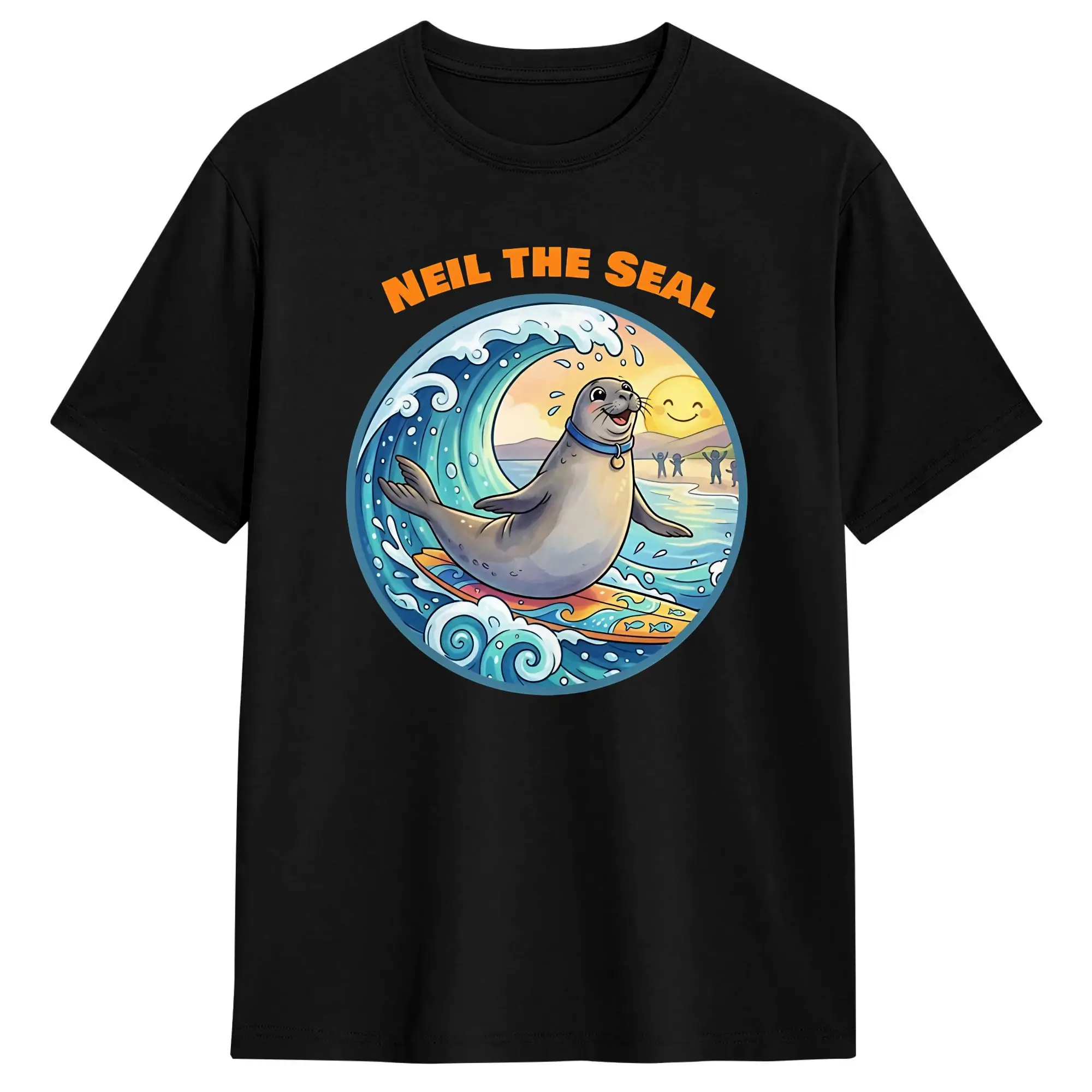 Neil the Seal  T-Shirt  Harajuku T-Shirts Short Sleeve Streetwear Tops Summer Cotton Oversize Top Tees
