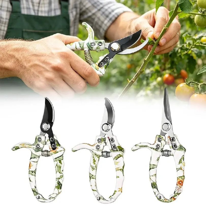 3PCS SK5 Steel Pruning Shears Non-slip Handle Professional Garden Scissors Floral Pattern Effortless Gardening Tool Fruit Tree