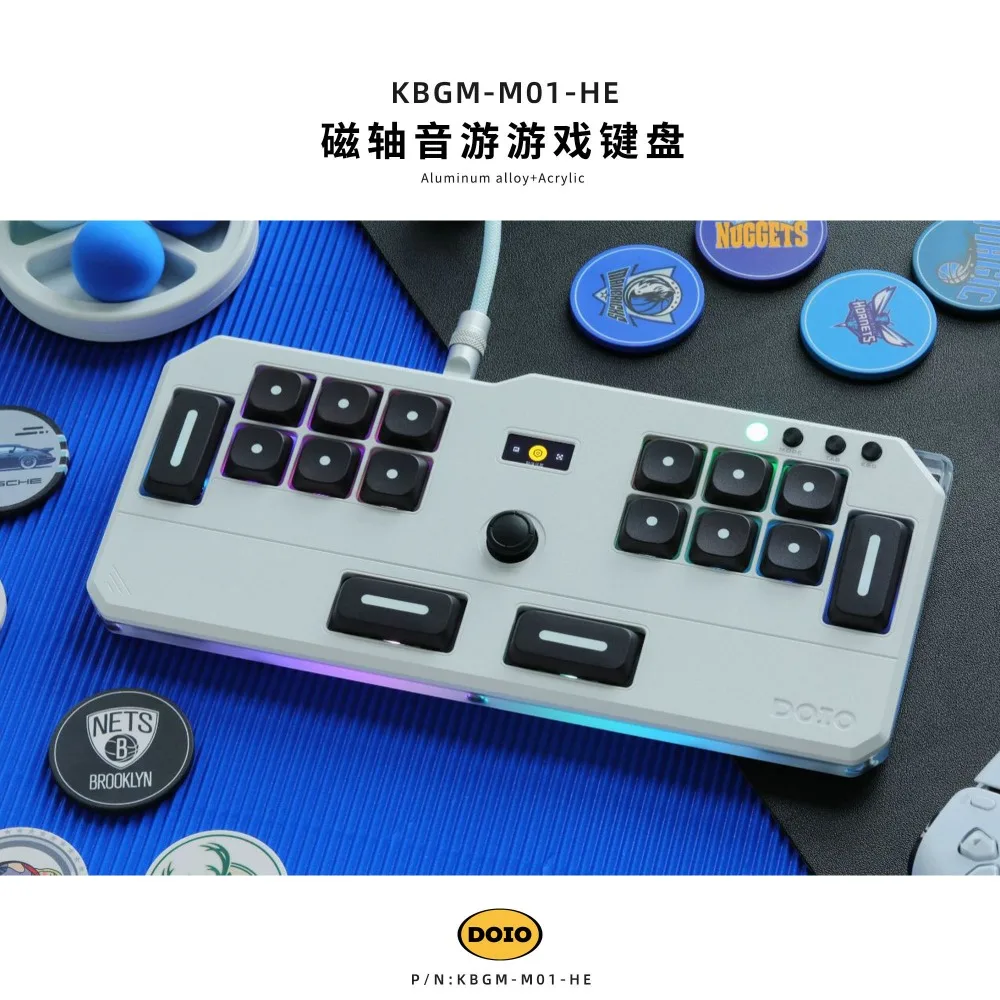 DOIO KBGM-M01-HE Hall Effect Magnetic Keyboard Rapid Trigger RT 0.005mm Hot Swappable Low Profile Aluminum Gaming Accessories