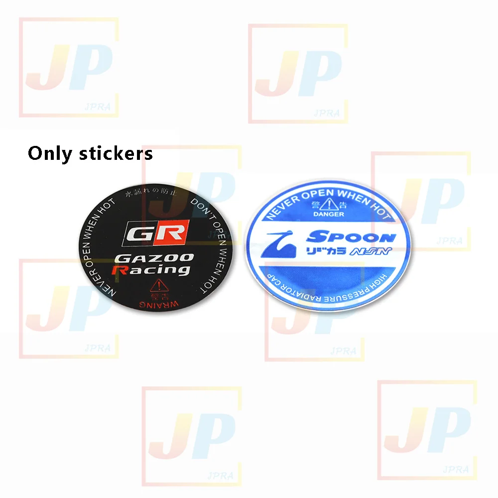 JDM Universal Car Water Tank Cover Seal Coolant Radiator Cover Anti-Scald Cap Stickers Car styling Accessories GR SPOON