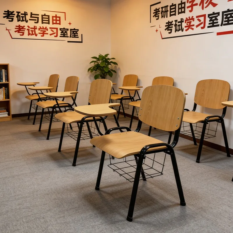 Training institution chair, office chair, wooden board meeting chair, class chair integrated