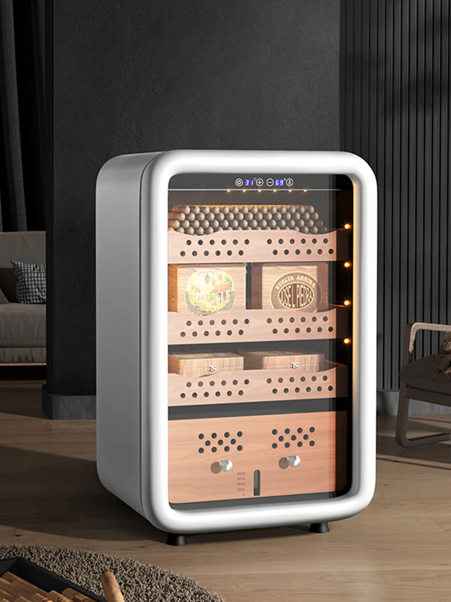 High end retro cigar cabinet, constant temperature and humidity cigar refrigerator