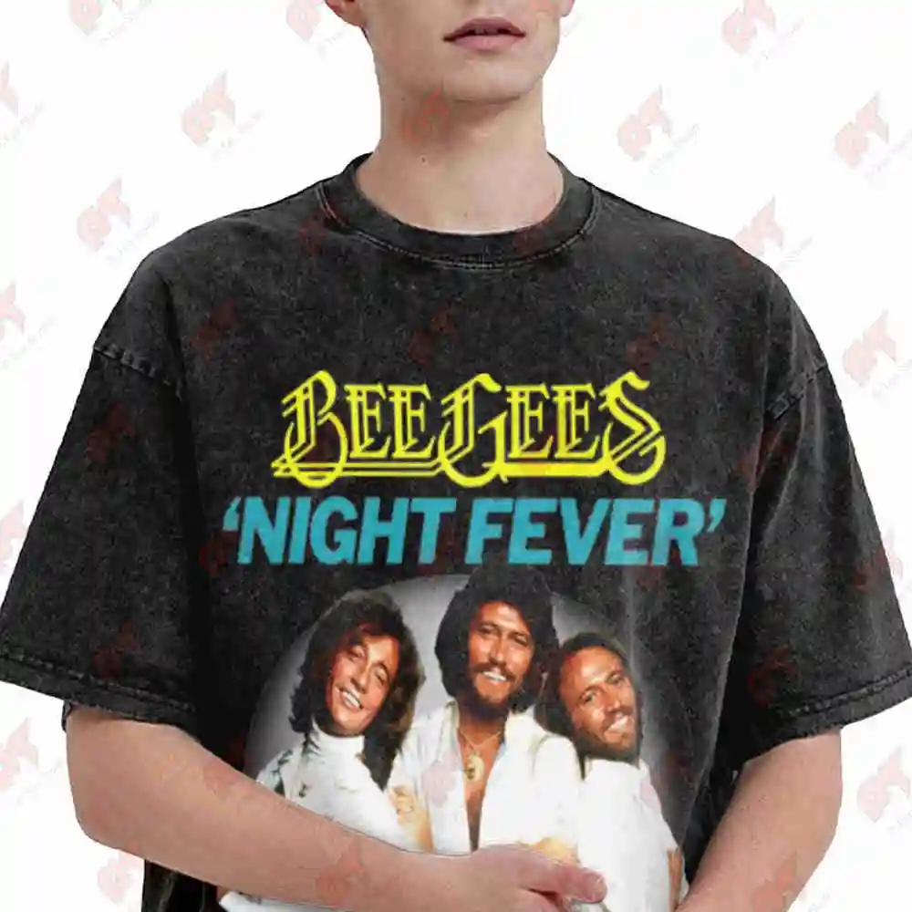 Bee Gees Saturday Night Fever Vintage Washed Tee Pure Cotton T-Shirt