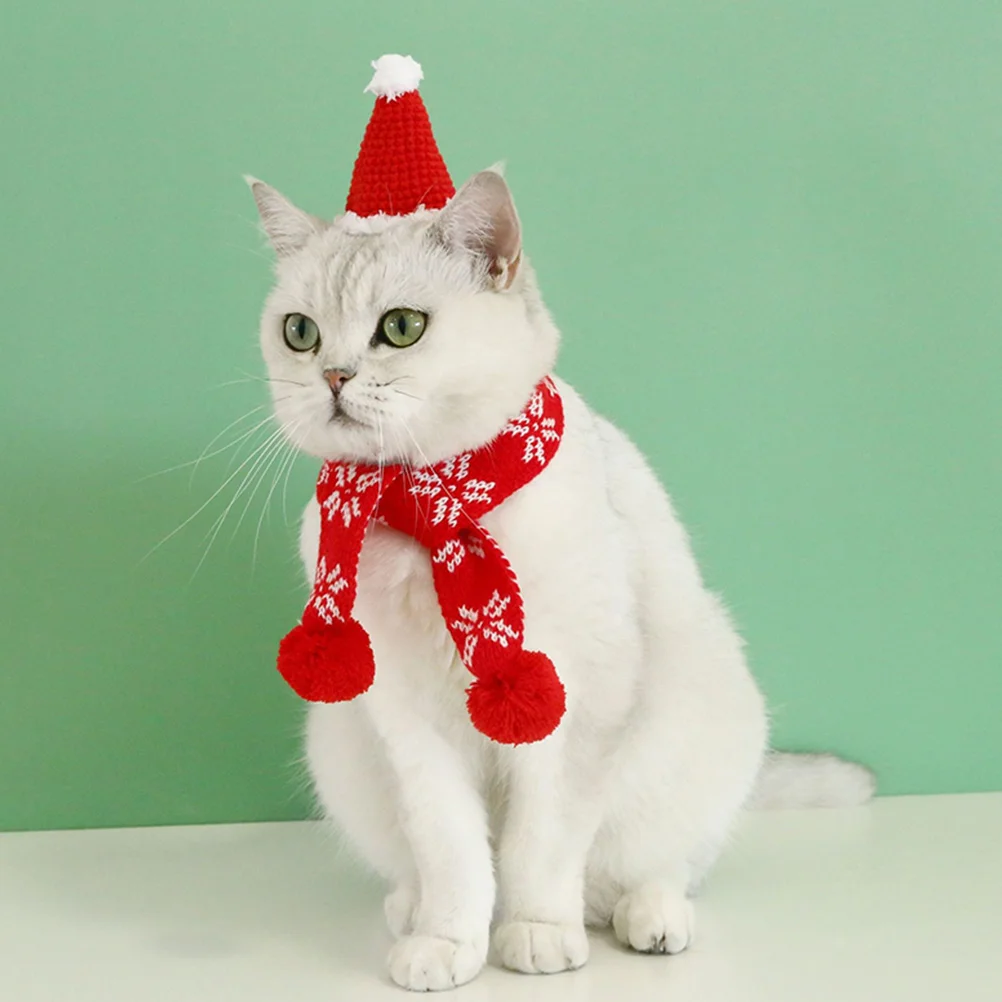 

Xmas Snowflake Scarf Pet Christmas Gift Yarn Warm Dog Decorative Clothes Cat Knitting Woolen Soft Comfortable Durable Holiday